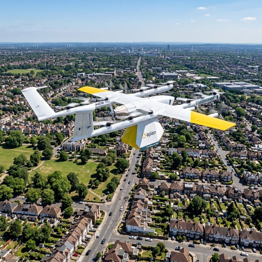 NHS medical delivery drone by Apian and Wing
